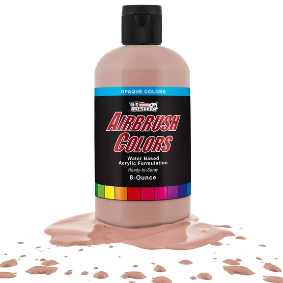 U.S. Art Supply 8-Ounce Opaque Light Tan Airbrush Paint