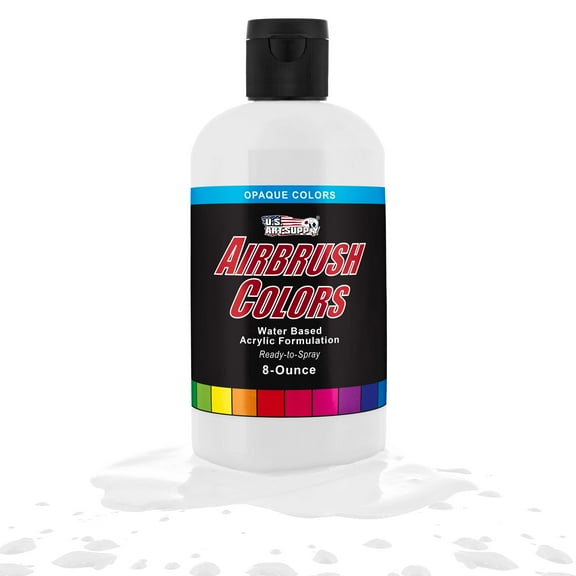 U.S. Art Supply 8-Ounce Opaque White Airbrush Paint