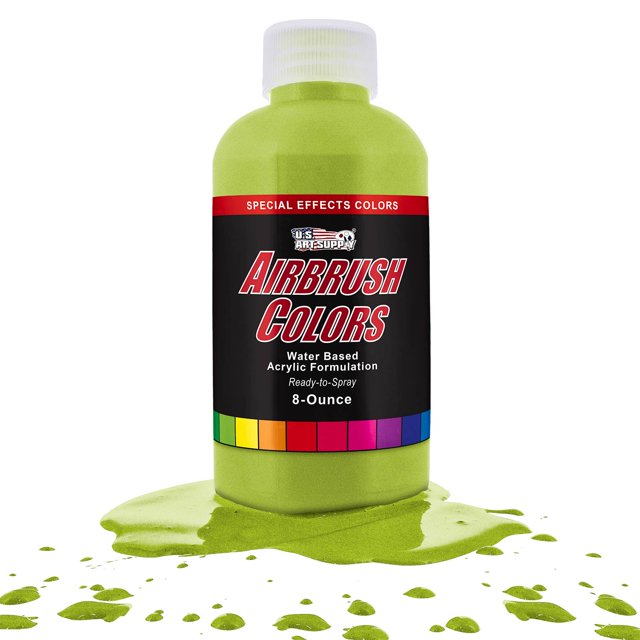 US Art Supply 8Ounce Special Effects Bright Green Pearl Airbrush Paint