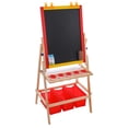 thumbnail image 1 of US Art Supply Children's Paint & Drawing Kids Art Easel Flip-Over Chalk & Dry Erase Board Bins, 1 of 6