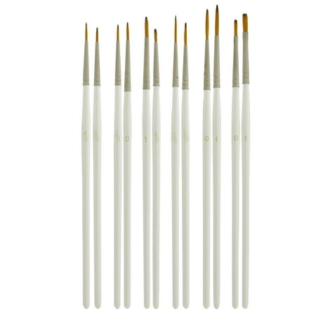 U.S. Art Supply Miniature Detail Paint Brush Set - 12 Miniature Brushes for Art Painting - Acrylic, Watercolor, Oil