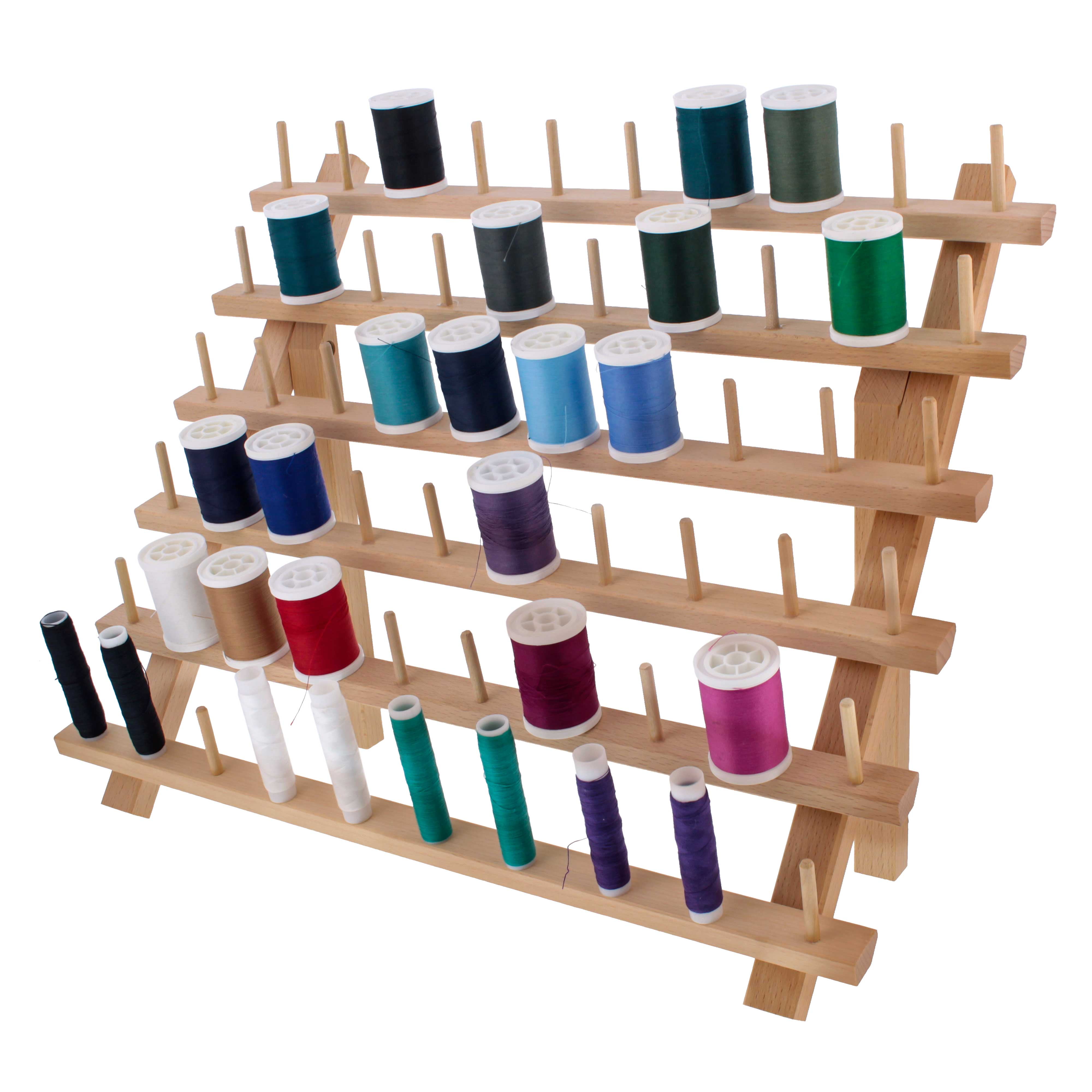 Braid Rack With 120 Spools Nature Wooden Thread Holder Sewing Embroidery  Thread Rack And Organizer Storage
