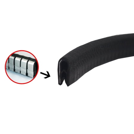 US-Auto Rubber Seal w/Bulb Edge Strip For Noise Control Car Door Trunk Guard All Weather Waterproof (10ft, Black)