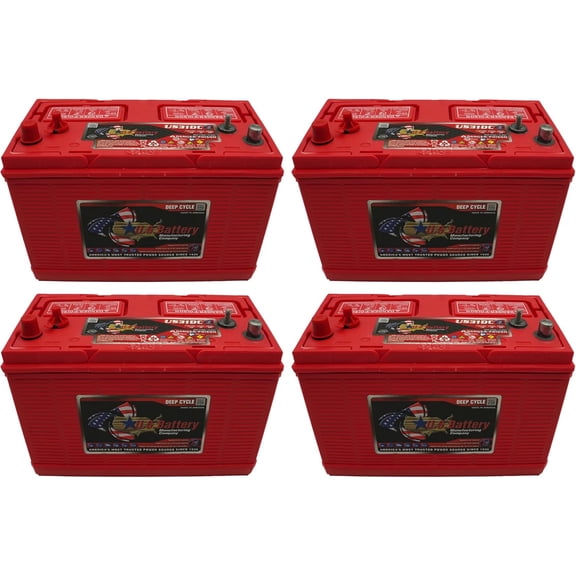 US Battery US 31DC XC2 12V Flooded Lead Acid Deep Cycle Battery Group 31 130Ah @ 20Hr Dual Terminals Marine, RV, Solar & Backup Power 4 Pack