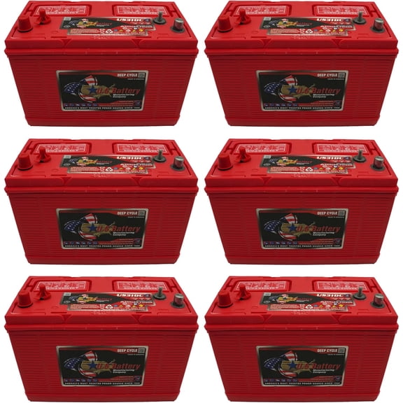 US Battery US 31DC XC2 12V Flooded Lead Acid Deep Cycle Battery Group 31 130Ah @ 20Hr Dual Terminals Marine, RV, Solar & Backup Power 6 Pack