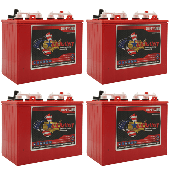 US Battery US12VRX XC2 Deep Cycle 12 Volt Golf Cart Battery 155Ah (Pack of 4)