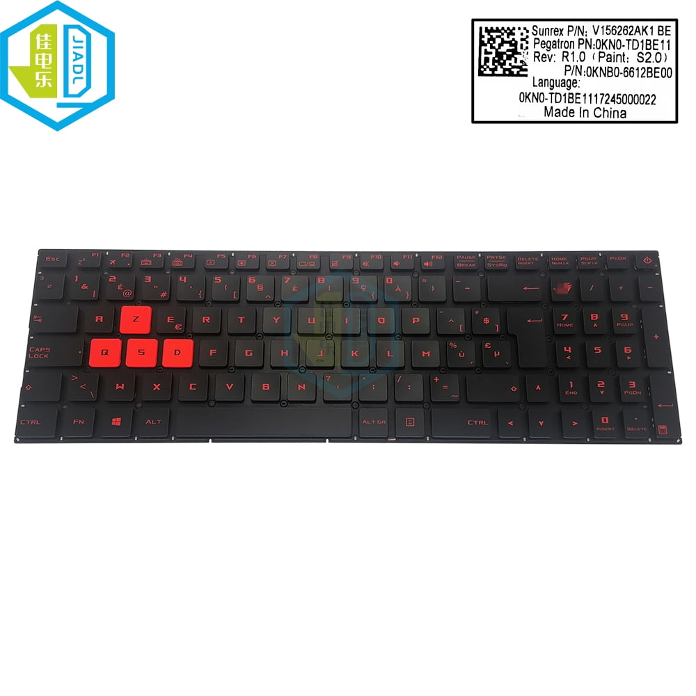 US Belgium AZERTY Backlit Keyboard For  ROG Strix GL702 VT GL702VM GL702VS GL502 VM GL502VS Gaming Laptop Red Keycap Teclado