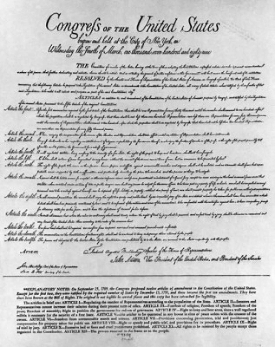 US Bill of Rights Canvas Art -  (18 x 24)