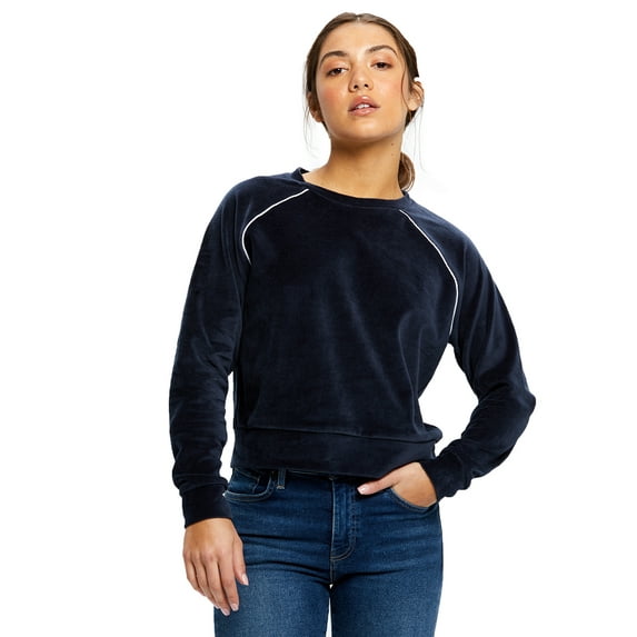 US Blanks Ladies' Velour Long Sleeve Crop T-Shirt - US538
