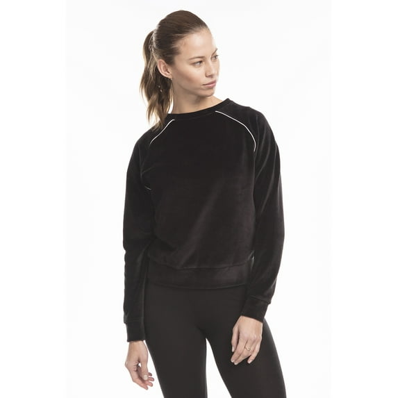 US Blanks Ladies' Velour Long Sleeve Crop T-Shirt - US538