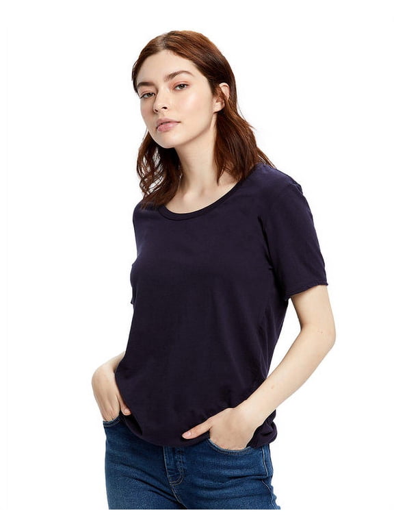 US115 Women's Short-Sleeve Loose Fit Boyfriend Tee