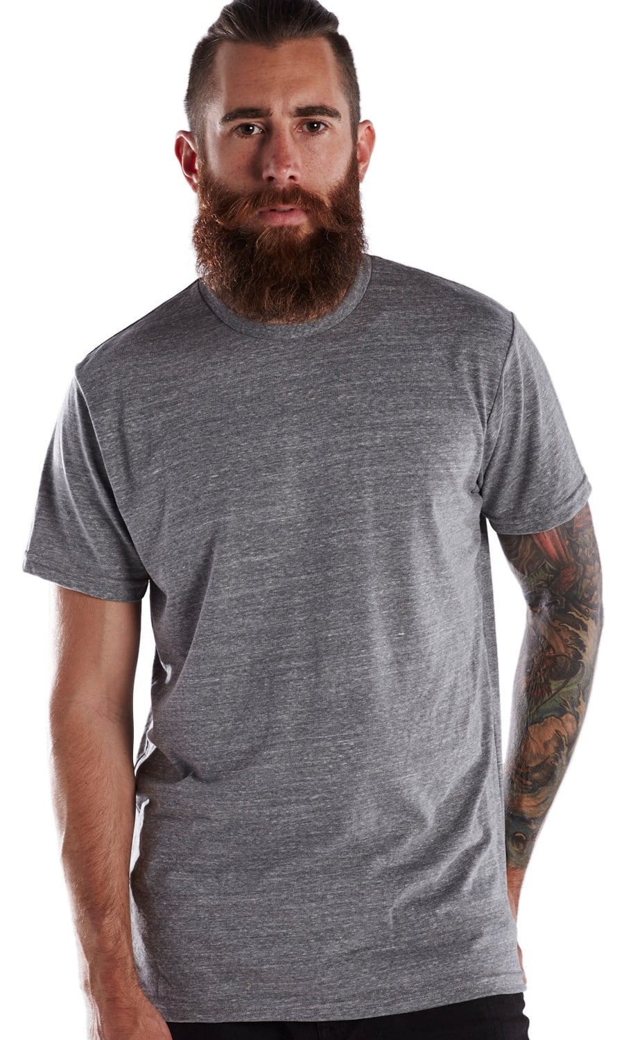 US Blanks US2229 Men's Short-Sleeve Triblend Crew - Tri Grey - 2XL ...