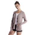thumbnail image 1 of US Blanks US950 Ladies Long-Sleeve Cardigan - Tri Brown - Large, 1 of 2