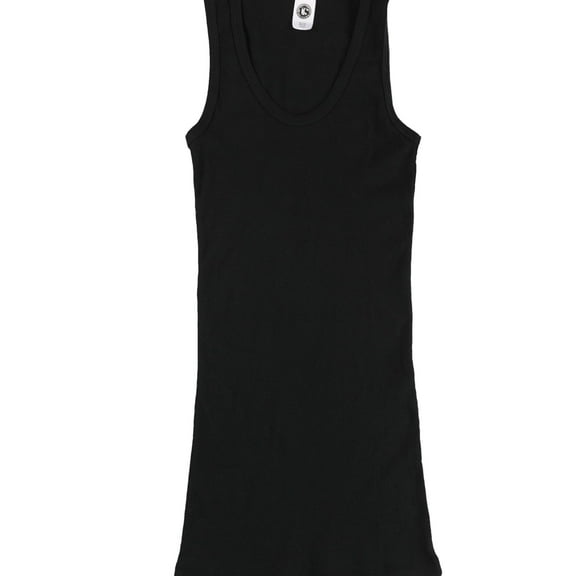 US Blanks Womens Solid Ribbed Racerback Tank Top, Black, Large