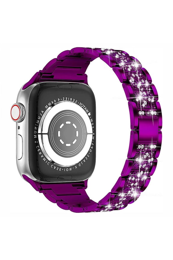 US Bling Diamond Stainless Steel Band Strap For Apple iWatch Series 1-7, 38-44MM