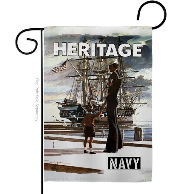 US Brotherhood  13 x 18.5 in. Heritage US Garden Flag with Armed Forces Navy Double-Sided Decorative Vertical Flags House Decoration Banner Yard Gift