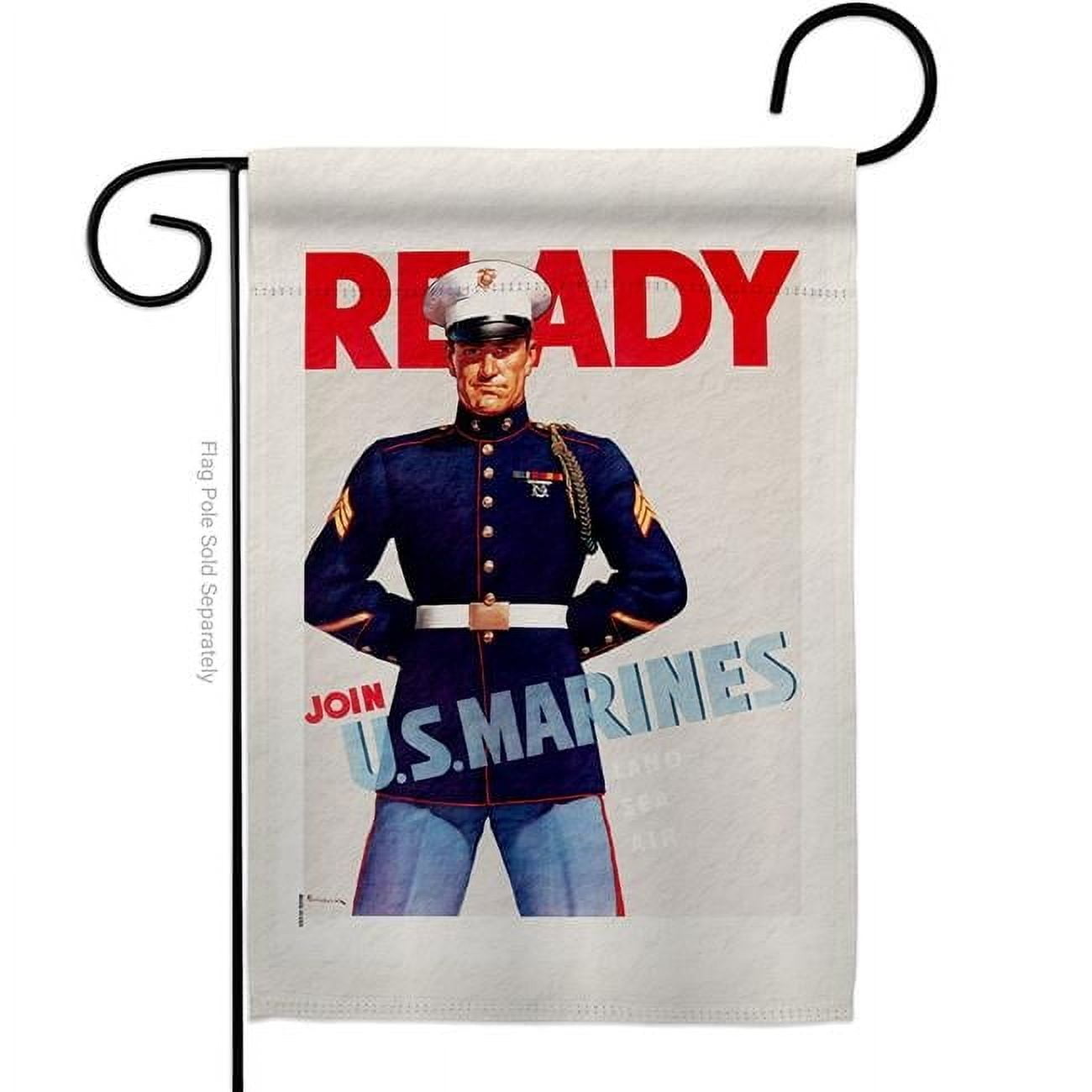 US Brotherhood 13 x 18.5 in. Join U.S. Marines Garden Flag with Armed Forces Marine Corps Double-Sided Decorative Vertical Flags House Decoration Banner Yard Gift