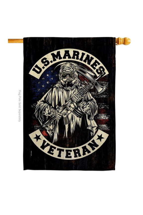 28 x 40 in. Marines Veteran House Flag with Armed Forces Marine Corps Double-Sided Decorative Vertical Flags Decoration Banner Garden Yard Gift