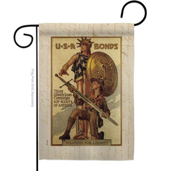 US Brotherhood G183000-BO 13 x 18.5 in. USA Bonds Garden Flag with Armed Forces Veterans Double-Sided Decorative Vertical Flags House Decoration Banner Yard Gift