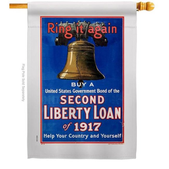 US Brotherhood H183001-BO 28 x 40 in. Second Liberty Loan House Flag with Armed Forces Service Double-Sided Decorative Vertical Flags Decoration Banner Garden Yard Gift