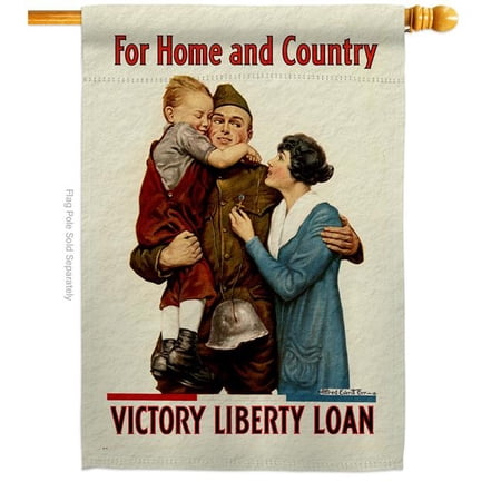 US Brotherhood H183063-BO 28 x 40 in. for Home & Country House Flag with Armed Forces Service Double-Sided Decorative Vertical Flags Decoration Banner Garden Yard Gift