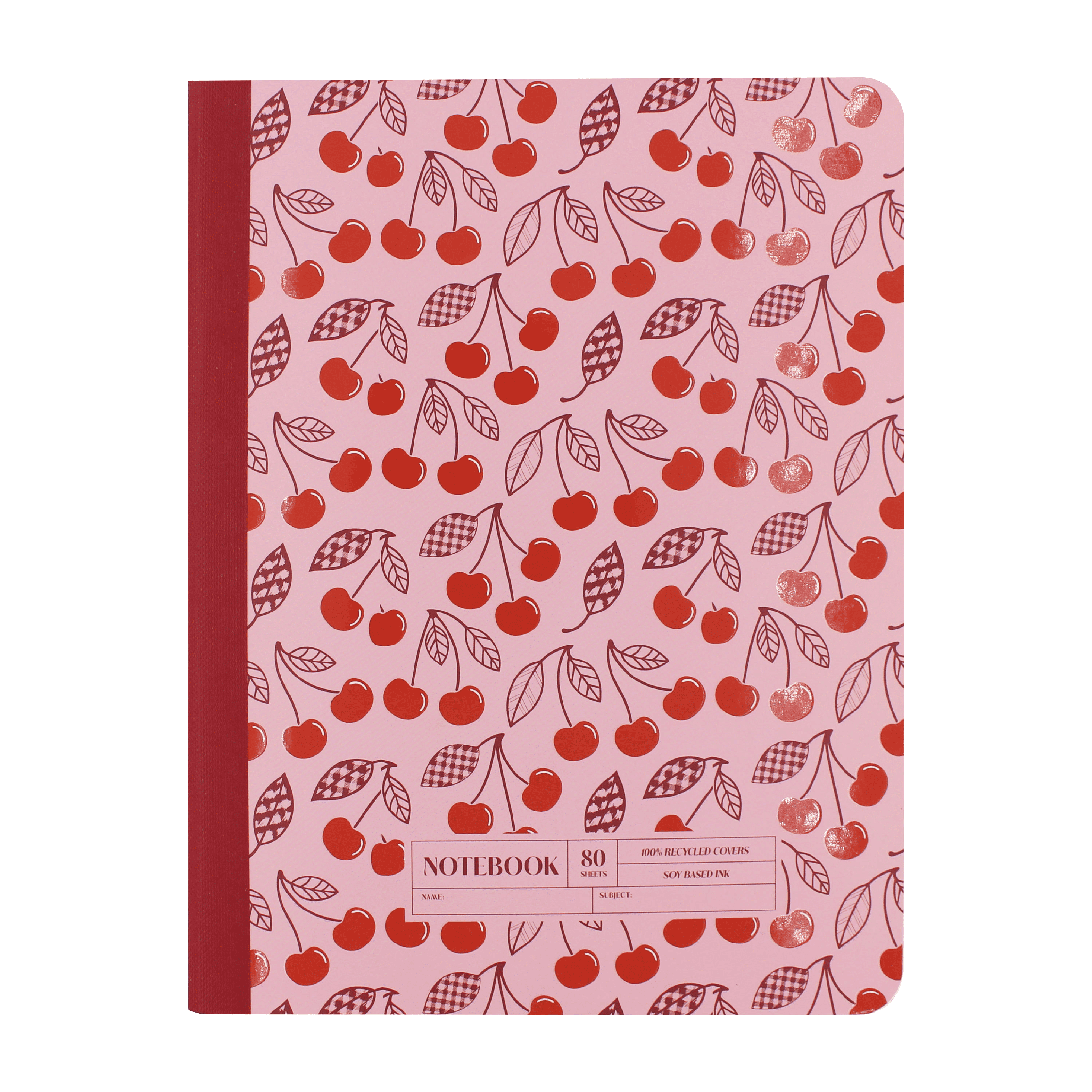 Ecokind Cherry College Ruled Composition Book, 9.75in x 7.5in, 80 Sheets