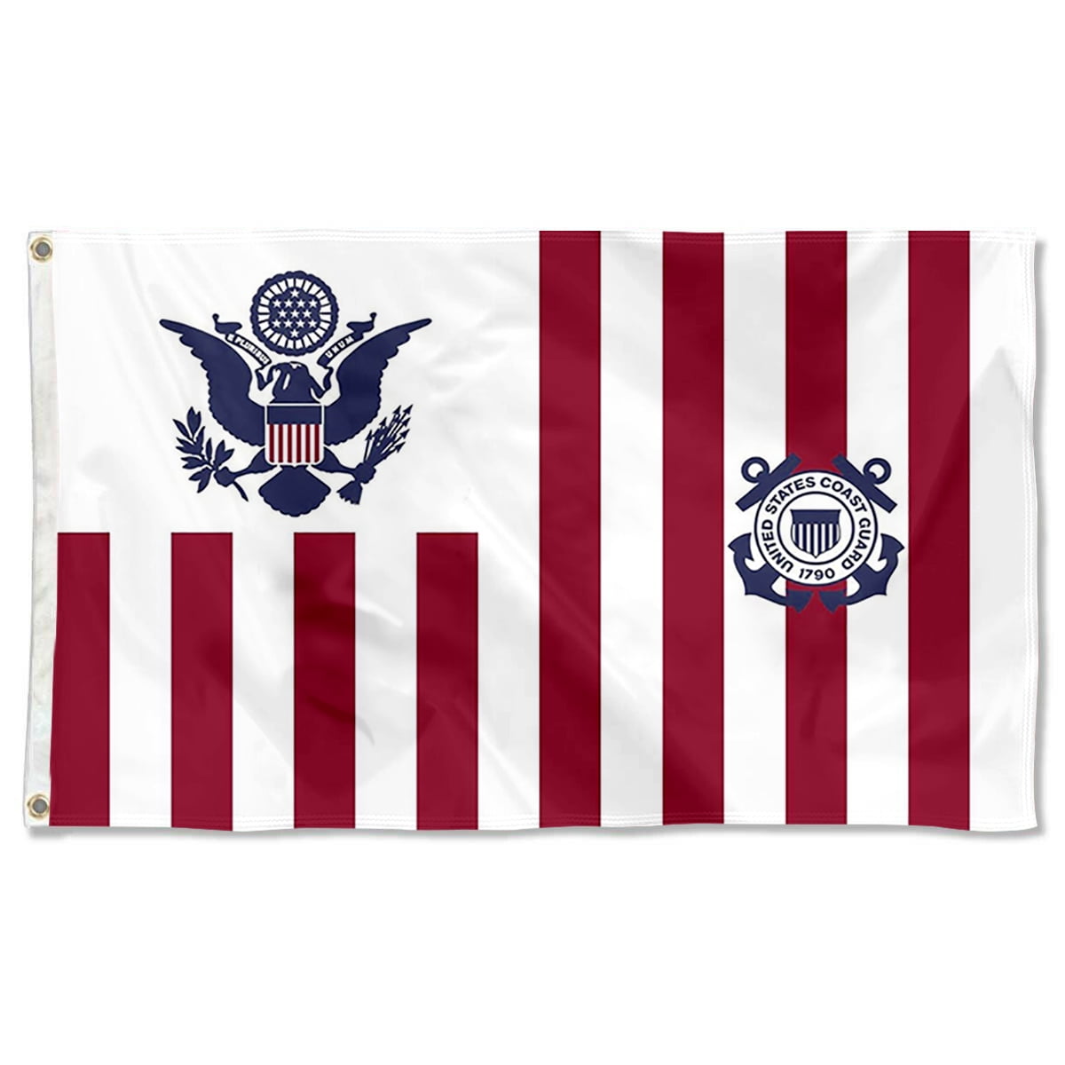 Patriotic US Coast Guard Polyester 3x5 FT Flag with Grommets