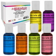 US Cake Supply by Chefmaster Airbrush Cake Neon Color Set in 0.7 fl. oz. Bottles