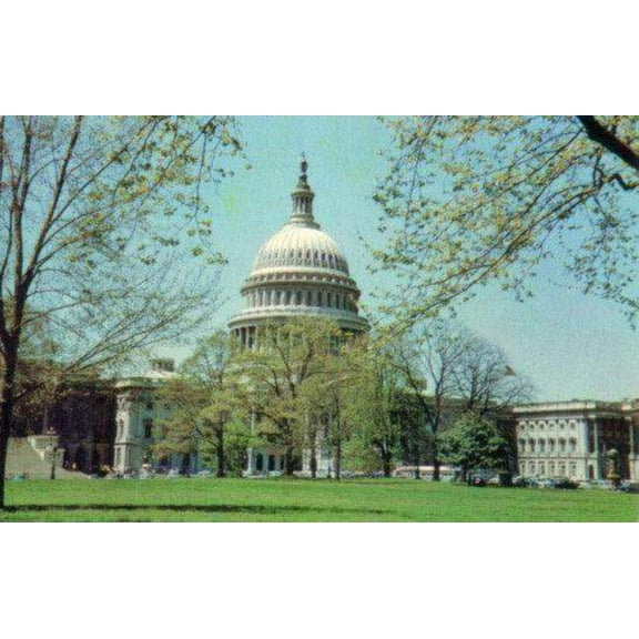 US Capitol Building vintage 60s color Prince litho postcard