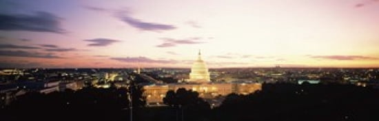 US Capitol Washington DC USA Canvas Art - Panoramic Images (36 x 12)