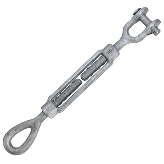 US Cargo Control 3/4 Inch x 6 Inch Jaw and Eye Galvanized Turnbuckle, Working Load Limit 5,200 Pounds, Uses: Tower, Suspension, Mining, Rigging, Tensioning