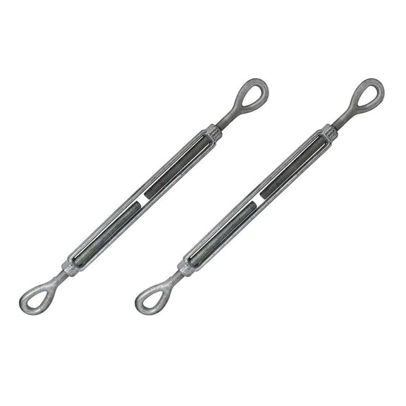 US Cargo Control 5/8 Inch x 12 Inch Eye and Eye Galvanized Turnbuckle, Working Load Limit 3,500 Pounds, 2 Pack, Uses: Tower, Suspension, Mining, Rigging, Tensioning
