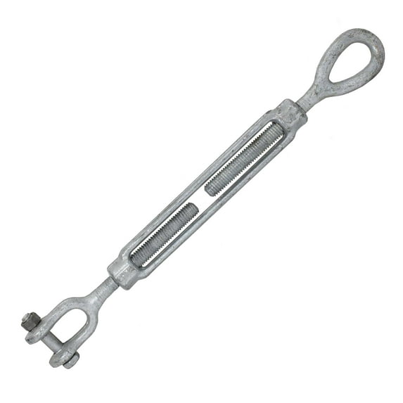 US Cargo Control 5/8 Inch x 9 Inch Jaw and Eye Galvanized Turnbuckle, Working Load Limit 3,500 Pounds, Uses: Tower, Suspension, Mining, Rigging, Tensioning