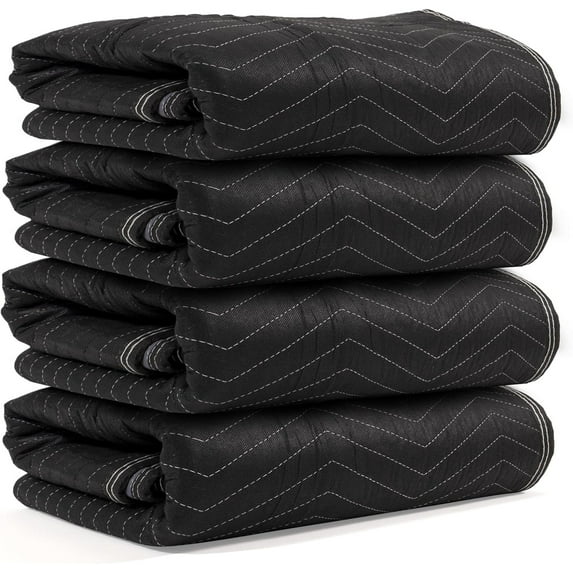 US Cargo Control 95 lb/Dozen, Machine Washable 80"x72" Large Heavy Duty Moving Blanket, MBSUPREME95 Supreme Mover, 4-Pack