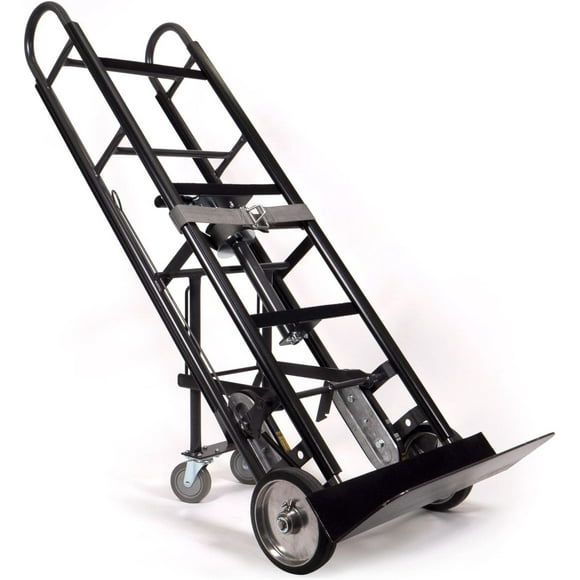 US Cargo Control Appliance Dolly with Stair Climber & Kickback Wheels, 1,200 LBS Capacity, Industrial Appliance Hand Truck with Single Auto Recoil Strap System, Heavy Duty Steel Hand Truck