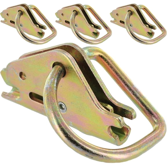 US Cargo Control E Track Tie Down with D Ring, 2 Inch E Fitting for E Track, Quickly and Easily Secure Cargo for Transport in an Enclosed Van, Truck, Or Trailer, Use with Series E Track, 4 Pack