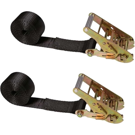 US Cargo Control, Endless Ratchet Straps, 2 Inch Wide X 10 Foot Long, Black Ratchet Strap, Short Handle Ratchet Tie Down, Endless Cargo Straps, Dependable Strap for Cargo Bundling, 2 Pack