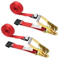 thumbnail image 1 of US Cargo Control, Flat Hook Ratchet Straps, 2 Inch Wide X 30 Foot Long, Red Ratchet Straps, Wide Handle Ratchet, Ratchet Strap With Flat Hook, Dependable Tie Downs For Cargo Securement, 2 Pack, 1 of 5
