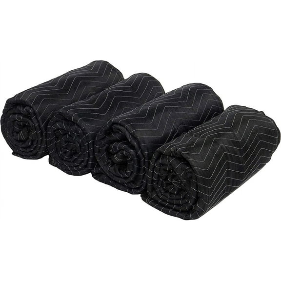 US Cargo Control Moving Blankets 80"x72" Preferred Mover (78 lb/dozen), Professional Quilted Large Moving Blankets, Furniture Packing Pads, 4-Pack