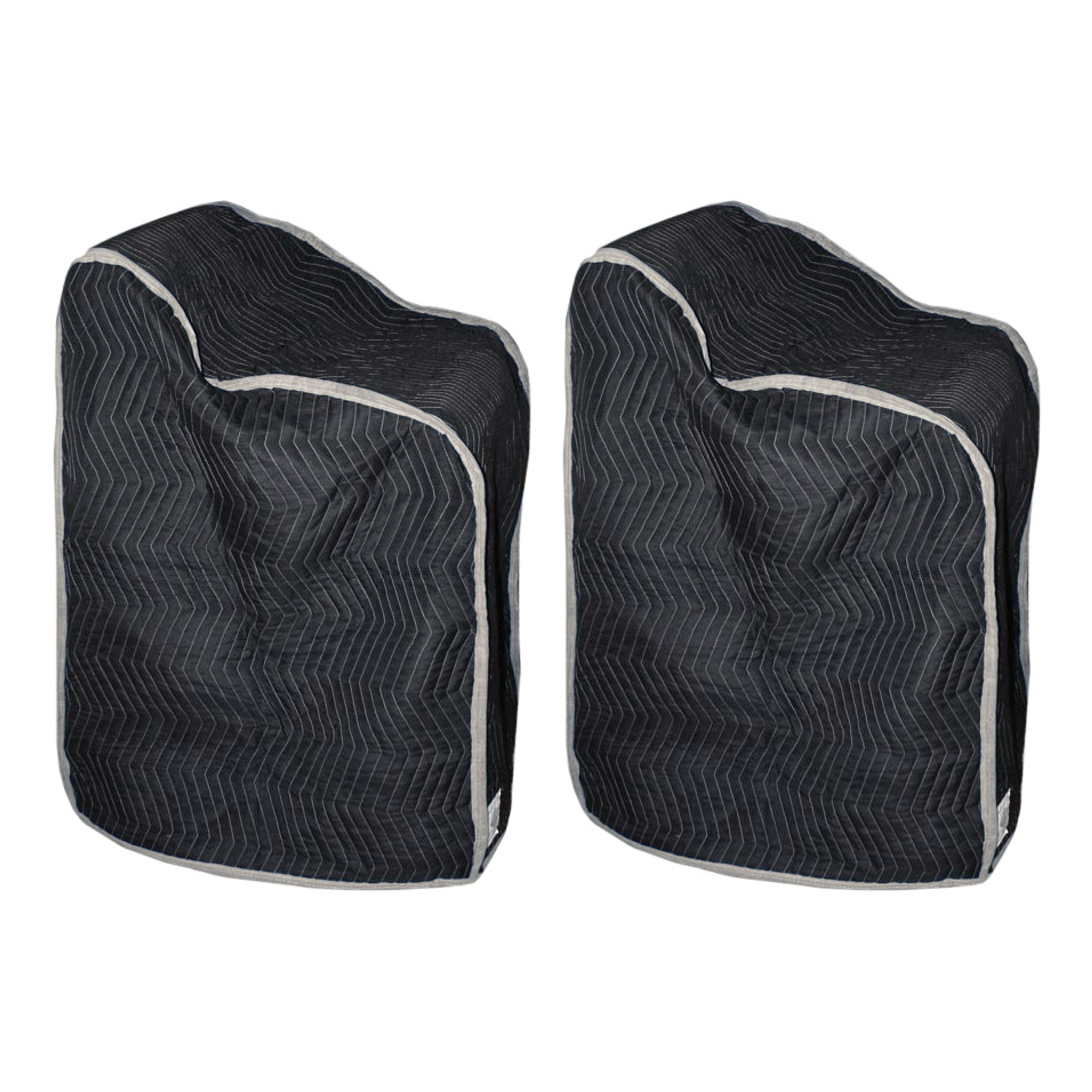 US Cargo Control Quilted Washer and Dryer Cover Black/Gray Furniture Pad for Moving/Storage - 30 Inches x 46 Inches - Cotton/Polyester Blend Fabric 5 Pounds Washable, Reusable - 2 Pack