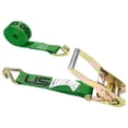 thumbnail image 1 of US Cargo Control J Hook Ratchet Strap 2 Inch x 18 Foot, 10,000 LBS Break Strength, 2 Inch Ratchet Straps with Double J-Hooks, Heavy Duty Green Tie Downs for Trucks, Trailers, Securing Cargo, 1 of 5