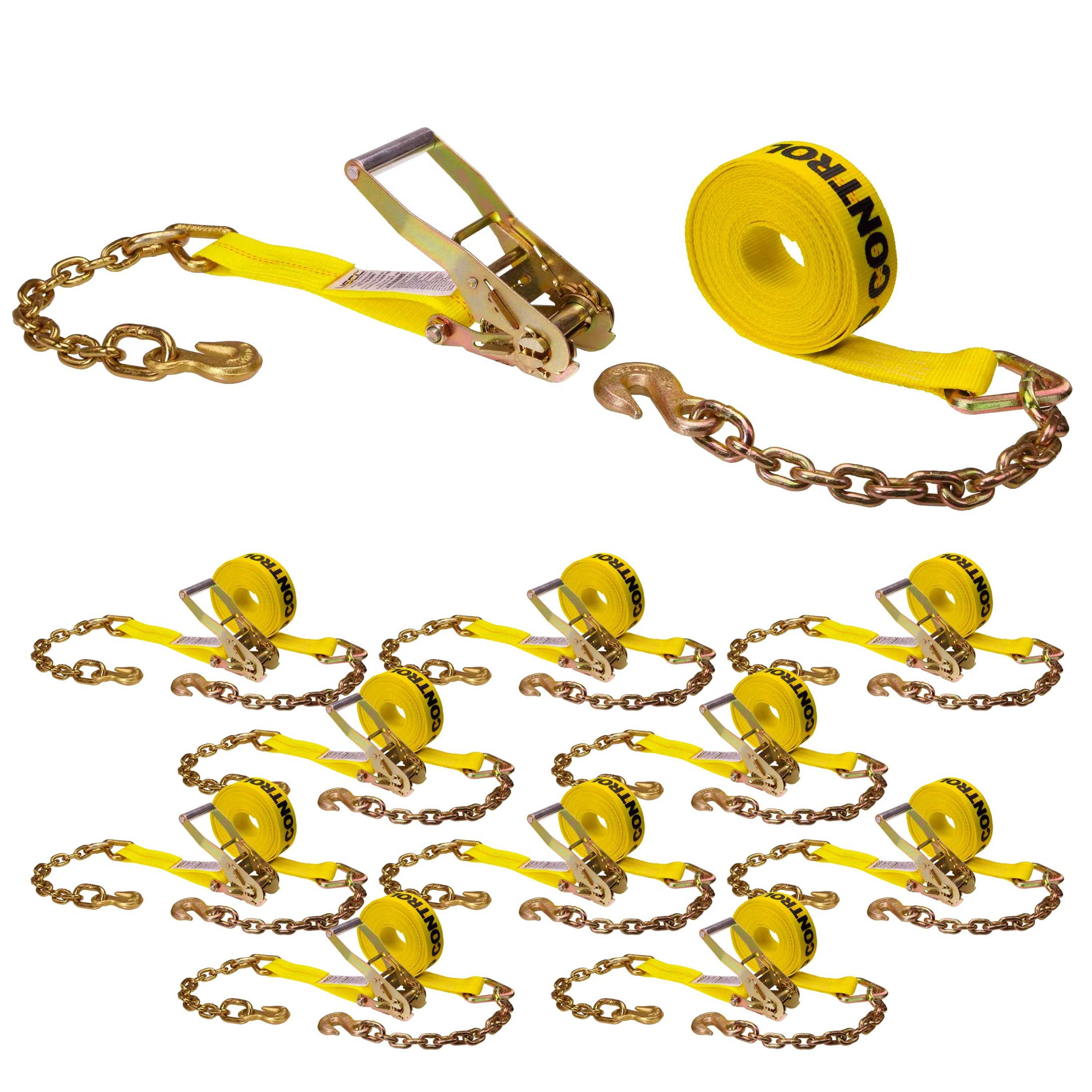 US Cargo Control Chain Ratchet Strap 2 Inch x 30 Foot, 10,000 LBS Break ...