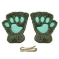 thumbnail image 1 of US Cat Claw Bear Paw Gloves Women Warm Plush Faux Fur Cosplay Fingerless Mittens, 1 of 5
