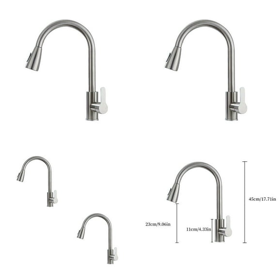 US Chrome Pull Down Kitchen Faucet Sprayer Single Handle Swivel Sink Mixer Tap