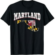 US Citizen Proud America State Flag Land Map Maryland T-Shirt
