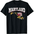 thumbnail image 1 of US Citizen Proud America State Flag Land Map Maryland T-Shirt, 1 of 3