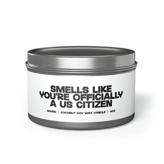 US Citizenship American Citizen Tin Candle Gift Decor Vanilla Coffee