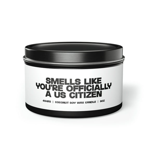 US Citizenship American Citizen Tin Candle Gift Decor Vanilla Coffee