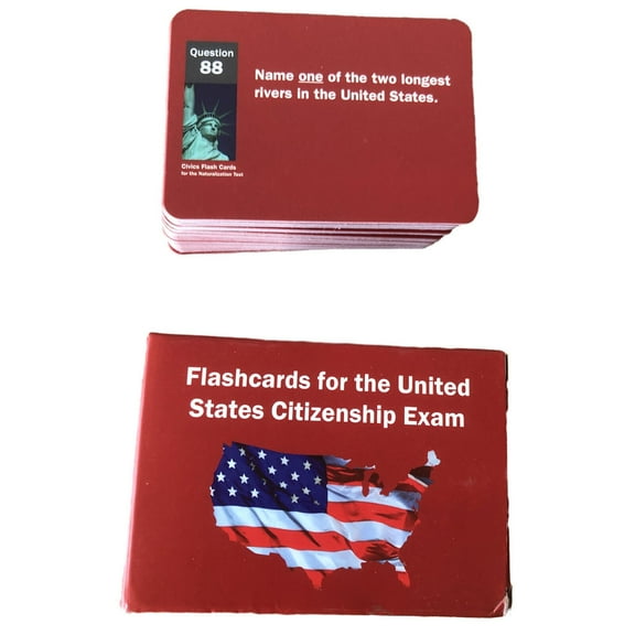 US Citizenship Cards 2024 Naturalization Test Study Pack - 100 QA Flashcards for US Citizenship Examination Preparation