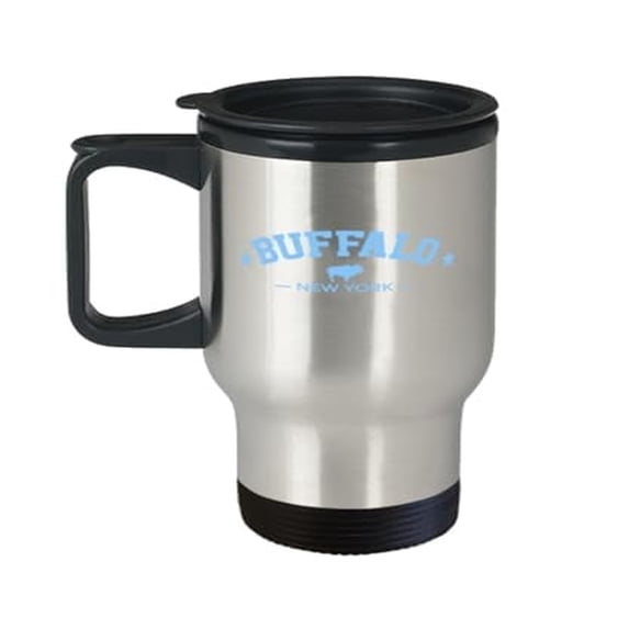 Buffalo City Travel Mug, 14oz Portable Cup - Perfect NYC Gift for Birthdays
